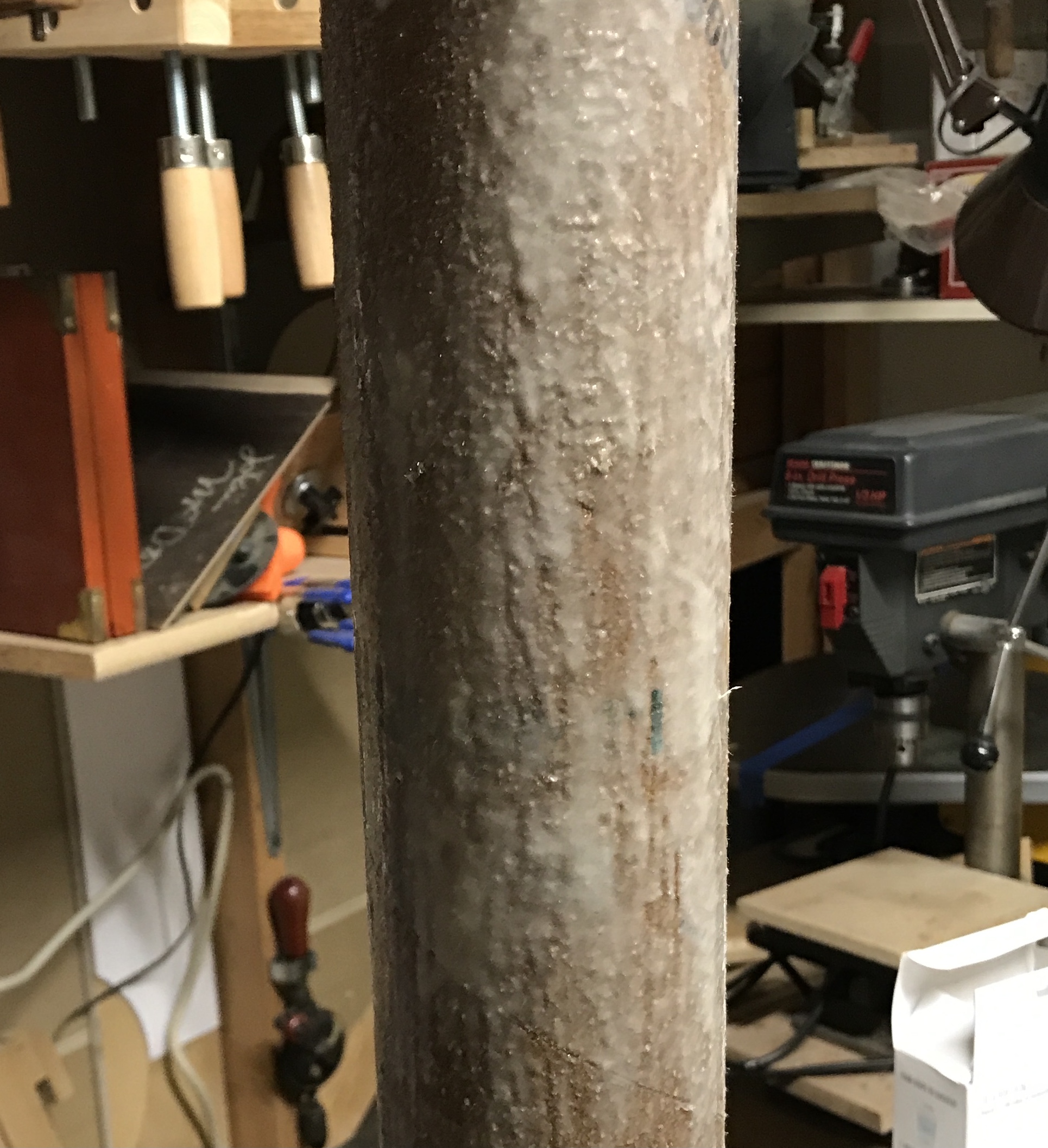 The cardboard tube painted with epoxy